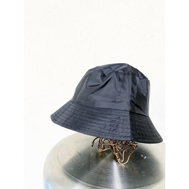 Yohji Yamamoto(ヨウジヤマモト)のvintage ヴィンテージ アンノウン ナイロン 防水 黒 バケットハット メンズの帽子(ハット)の商品写真