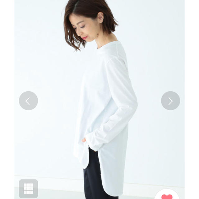 IENA - ATON エイトンround Hem ロングスリーブTシャツ ホワイトの通販