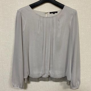 ニジュウサンク(23区)の【美品】23区 長袖カットソー⭐︎大きいサイズ 44  シルバーグレー(カットソー(長袖/七分))