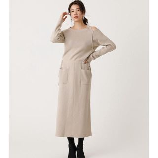 アズールバイマウジー(AZUL by moussy)のショルダースリットニットワンピース(ロングワンピース/マキシワンピース)