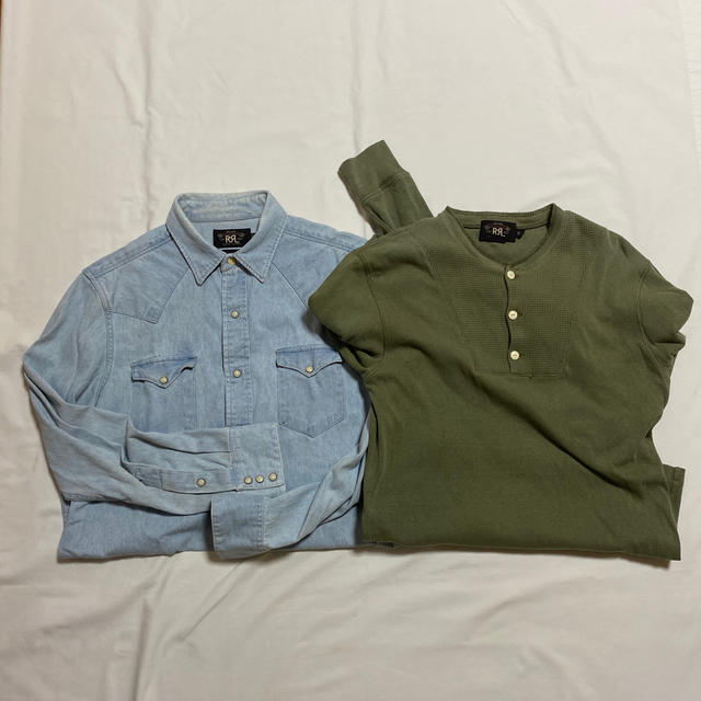 RRL デニムウエスタンシャツ & サーマルカットソー