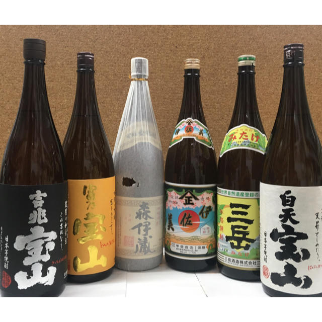 森伊蔵、伊佐美、三岳、富乃宝山、吉兆宝山、白天宝山 6本組 食品/飲料/酒の酒(焼酎)の商品写真