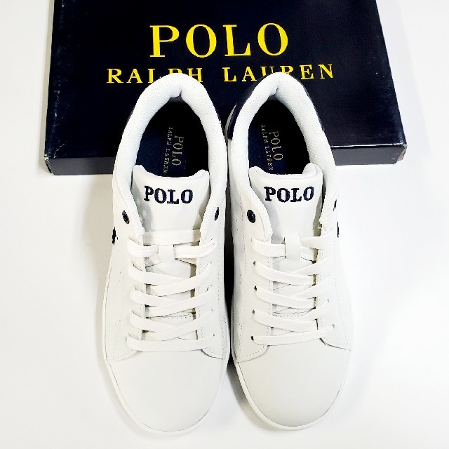 POLO RALPH LAUREN(ポロラルフローレン)の新品！ポロラルフローレンスニーカー　ホワイト　23.5cm レディースの靴/シューズ(スニーカー)の商品写真