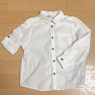 エイチアンドエム(H&M)のH&M キッズ　シャツ　ブラウス　110センチ　長袖　七分袖　羽織り　白シャツ(ブラウス)