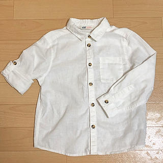 エイチアンドエム(H&M)のH&M キッズ　シャツ　ブラウス　110センチ　長袖　七分袖　羽織り　白シャツ(ブラウス)
