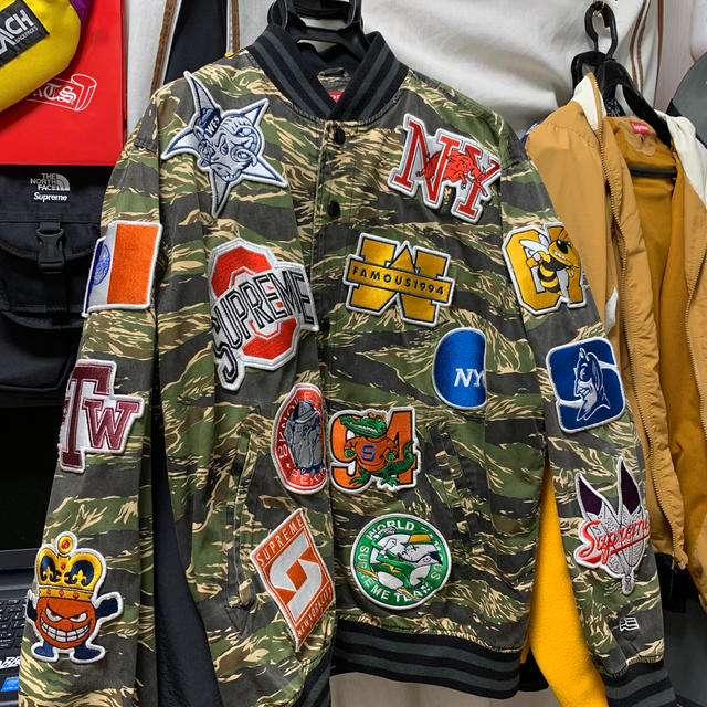 supreme NCAA Varsity Jacket 07ss camo