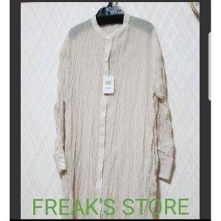 フリークスストア(FREAK'S STORE)の新品未使用タグつきFREAK'S STOREストライプシアーシャツワンピ(ロングワンピース/マキシワンピース)