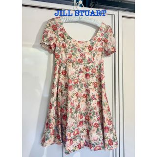 ジルスチュアート(JILLSTUART)のJILL STUART ジルスチュアート フラワープリント半袖ワンピース(ミニワンピース)