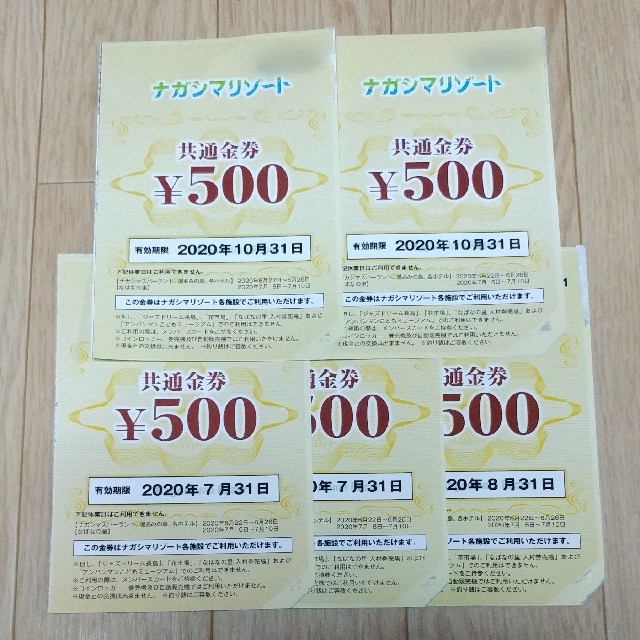 ナガシマリゾート 500円オフ クーポン 5枚 チケットの施設利用券(遊園地/テーマパーク)の商品写真