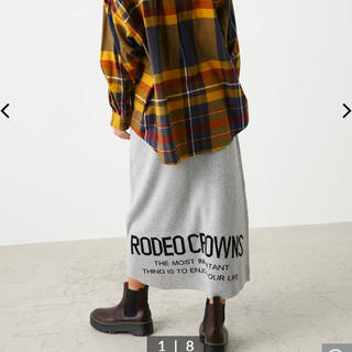 ロデオクラウンズワイドボウル(RODEO CROWNS WIDE BOWL)のジャガードロゴニットスカート(ロングスカート)