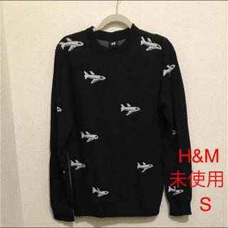 エイチアンドエム(H&M)のH&M ニット セーター 飛行機 黒 S(ニット/セーター)