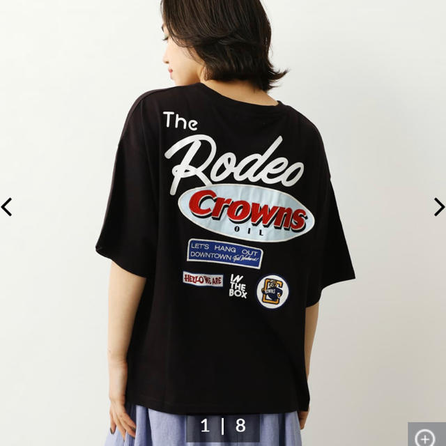 RODEO CROWNS WIDE BOWL(ロデオクラウンズワイドボウル)のMix big VネックTシャツ レディースのトップス(Tシャツ(半袖/袖なし))の商品写真