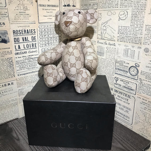 Gucci(グッチ)のGUCCI グッチ GGキャンバス テディベア　ぬいぐるみ オールドグッチ エンタメ/ホビーのおもちゃ/ぬいぐるみ(ぬいぐるみ)の商品写真