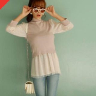 エイミーイストワール(eimy istoire)のeimyistoire tullefrillbackribbonknittop(ニット/セーター)