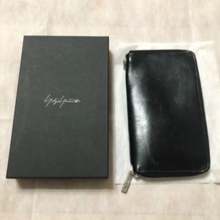 ヨウジヤマモト(Yohji Yamamoto)のぼこ様専用ヨウジヤマモトBlack Glass Leather Wallet  (長財布)