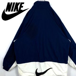 ナイキ(NIKE)のナイキ 90s デカロゴ オーバーサイズ  ナイロンジャケット ブルゾン 可愛い(ナイロンジャケット)