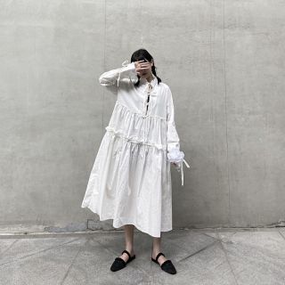 コム デ ギャルソン(COMME des GARCONS) フリル マキシワンピース ...