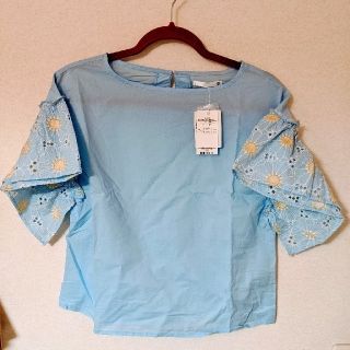 イッツデモ(ITS'DEMO)の水色刺繍のブラウス(シャツ/ブラウス(半袖/袖なし))