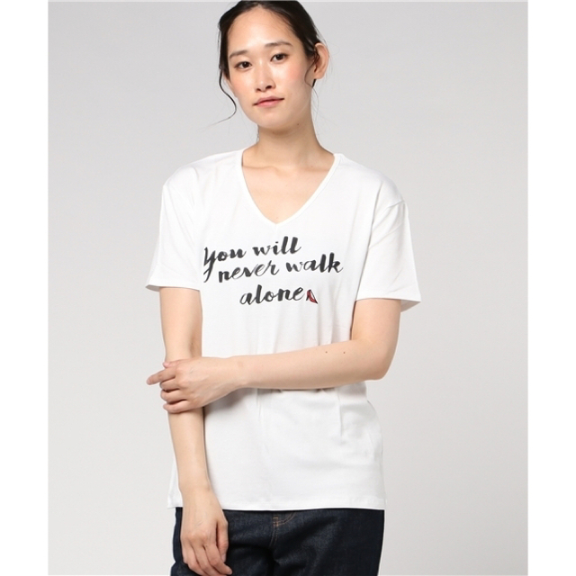 eimy istoire(エイミーイストワール)のヒールプリントTシャツ レディースのトップス(Tシャツ(半袖/袖なし))の商品写真