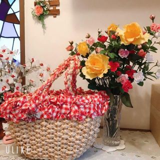 イング(INGNI)の💐最終処分💐INGNI イング ギンガムチェック カゴバッグ(かごバッグ/ストローバッグ)