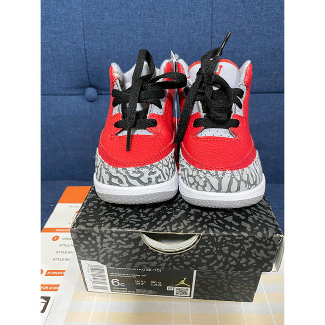 NIKE(ナイキ)のNIKE JORDAN3 TDジョーダン3kidsキッズ！サイズ12 キッズ/ベビー/マタニティのキッズ靴/シューズ(15cm~)(スニーカー)の商品写真