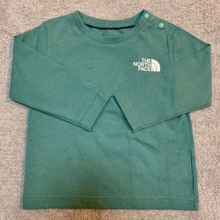 ザノースフェイス(THE NORTH FACE)のノースフェイス ベビー 80cm グリーン系 ロングスリーブスクエアロゴティー(Ｔシャツ)