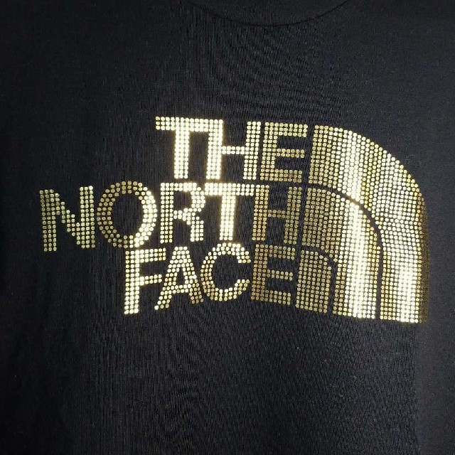 THE NORTH FACE(ザノースフェイス)のノースフェイス 【美品】【稀少】ゴールド ロゴ 長袖 Ｔシャツ ロンT 黒 L レディースのトップス(Tシャツ(長袖/七分))の商品写真