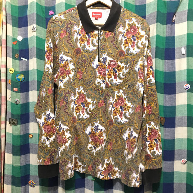 Supreme Paisley L/S Polo M 綿100% - Tシャツ/カットソー(七分/長袖)