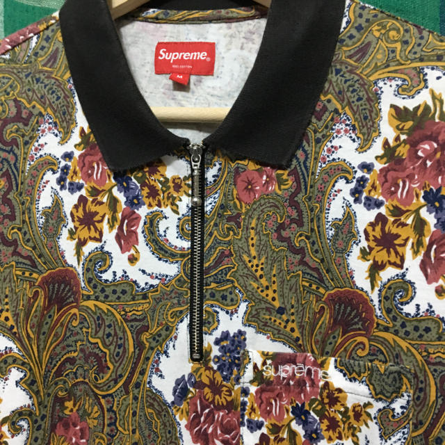 Supreme Paisley L/S Polo M 綿100% - Tシャツ/カットソー(七分/長袖)