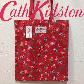 キャスキッドソン(Cath Kidston)の新品 キャスキッドソン オイルクロスブックバッグ バードレッド(トートバッグ)