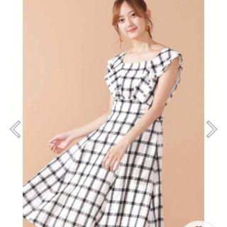 ジルバイジルスチュアート(JILL by JILLSTUART)のジルバイジルスチュアート CanCam掲載　Vフリルハイウエストワンピース(ひざ丈ワンピース)