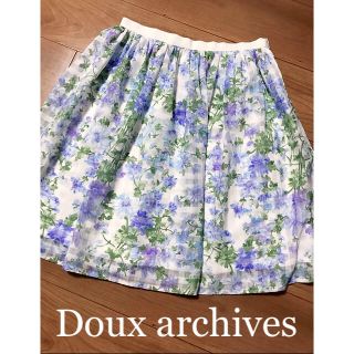 ドゥアルシーヴ(Doux archives)の☆Doux archives☆ドゥアルシーヴ  チェックフラワープリントスカート(ひざ丈スカート)