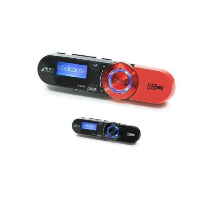 【値下げ】小型 MP3 Player MicroSD card（赤） スマホ/家電/カメラのオーディオ機器(ポータブルプレーヤー)の商品写真
