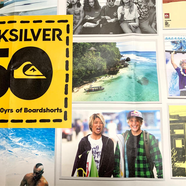 QUIKSILVER(クイックシルバー)の限定非売品☆QUIKSILVER☆50th記念 両面特大ポスター スポーツ/アウトドアのスポーツ/アウトドア その他(サーフィン)の商品写真