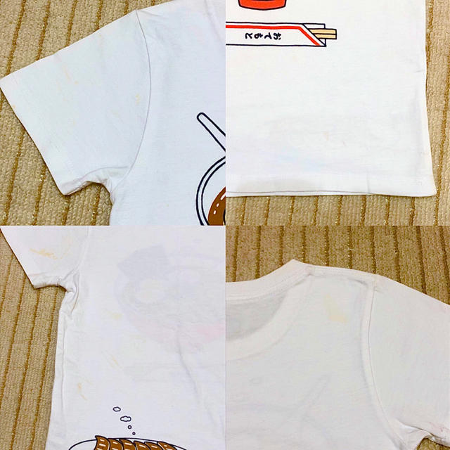 Design Tshirts Store graniph(グラニフ)のグラニフ　ラーメンクン　プリントTシャツ　120cm 白 キッズ/ベビー/マタニティのキッズ服男の子用(90cm~)(Tシャツ/カットソー)の商品写真