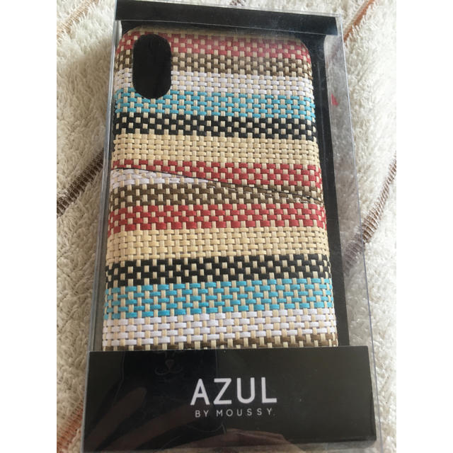 AZUL by moussy(アズールバイマウジー)のペーパーストライプ　ケータイケース　AZUL スマホ/家電/カメラのスマホアクセサリー(iPhoneケース)の商品写真