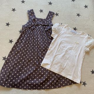 タルティーヌ エ ショコラ(Tartine et Chocolat)の美品 タルティーヌエショコラ ワンピース Tシャツセット 130(ワンピース)