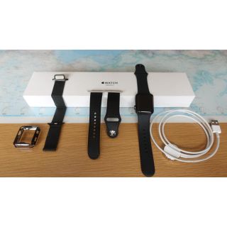 アップルウォッチ(Apple Watch)のApple Watch series3 38mm スペースグレイ　おまけつき(腕時計(デジタル))