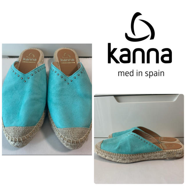 カンナ　ライトブルースエード　エスパドリーユ　サンダル レディースの靴/シューズ(サンダル)の商品写真