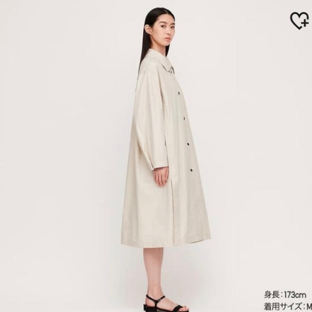 UNIQLO(ユニクロ)の【美品】UNIQLO U ライトロングコート　黒 レディースのジャケット/アウター(スプリングコート)の商品写真