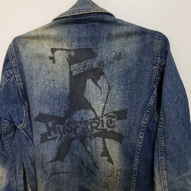 HYSTERIC GLAMOUR(ヒステリックグラマー)のヒスグラ ダブルライダースタイプのGジャン Sサイズ メンズのジャケット/アウター(Gジャン/デニムジャケット)の商品写真