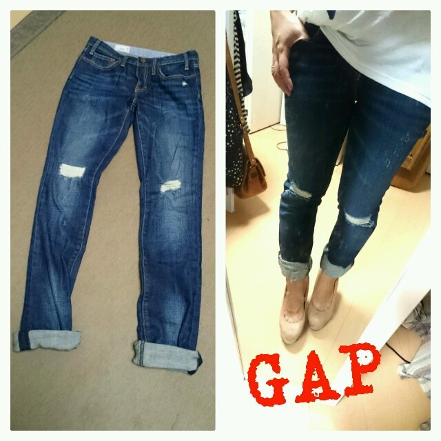 GAP(ギャップ)のGAP*ダメージスキニーデニム 0 レディースのパンツ(デニム/ジーンズ)の商品写真