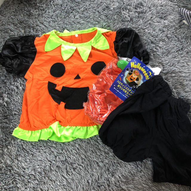 子供用かぼちゃコスプレ キッズ/ベビー/マタニティのベビー服(~85cm)(その他)の商品写真