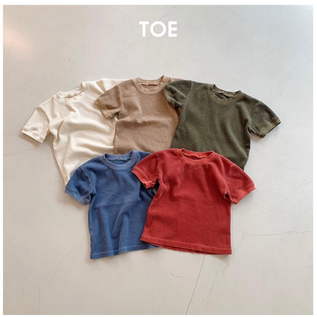 こども ビームス(コドモビームス)の新品  韓国子供服  TOE  Tシャツ ワッフル サーマル 90 100 キッズ/ベビー/マタニティのキッズ服男の子用(90cm~)(Tシャツ/カットソー)の商品写真