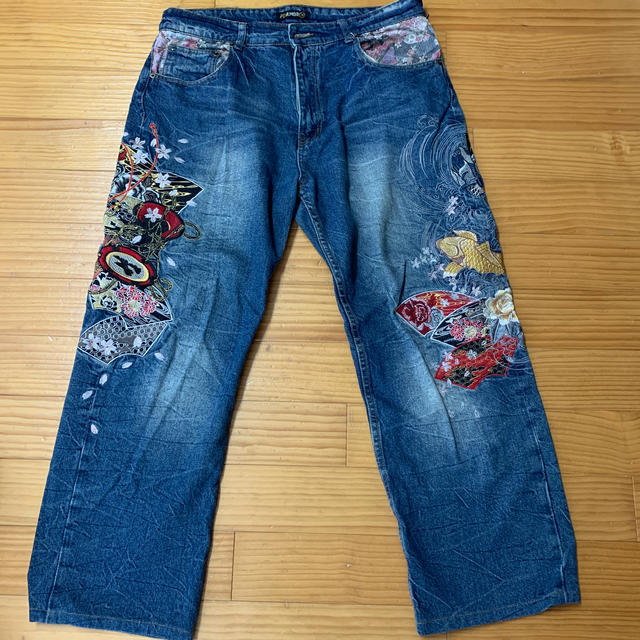 飛翔白麗 和柄刺繍デニム36インチの通販 by ルアジュ's shop|ラクマ