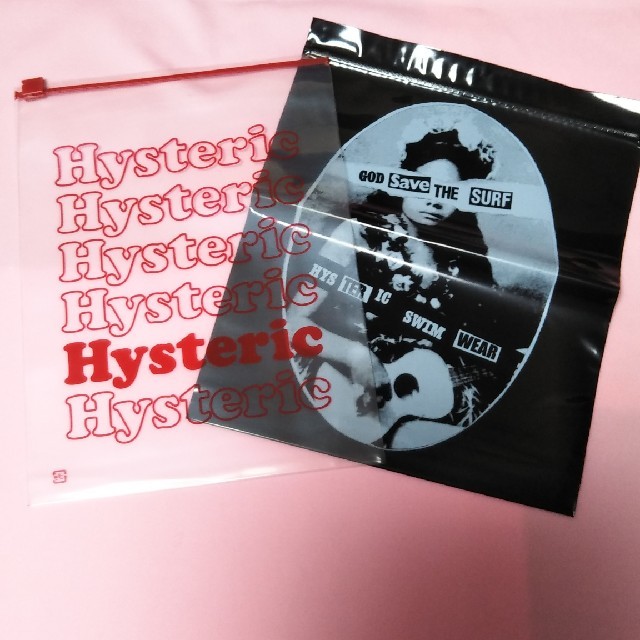 HYSTERIC GLAMOUR(ヒステリックグラマー)のヒステリック水着ポーチ2個セット(黒、青) レディースのファッション小物(ポーチ)の商品写真