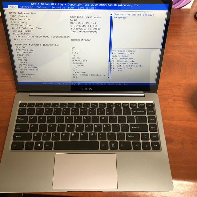 ジャンク　chuwi lapbook pro 14インチ　FHD