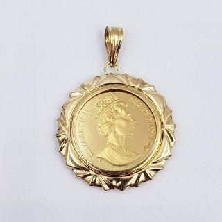 ★美品★純金マン島キャット金貨 1/5オンス  18金ペンダントトップ☆送料無料(ネックレス)