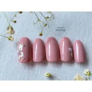 ネイルチップ《11》くすみピンクのオフィスnail