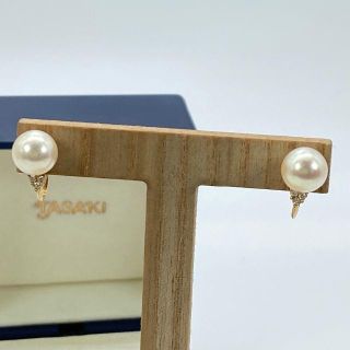 タサキ(TASAKI)の希少 美品 TASAKI K18 ゴールド ダイヤ パール イヤリング HE33(イヤリング)